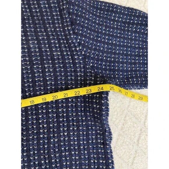 Vintage L.L Bean Blue V Neck Sweater, 100% British Wool, Size Large - Picture 15 of 16